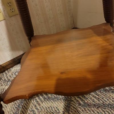 Antique hand carved side table with glass balls