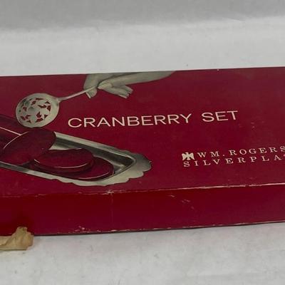 Silver Plated Cranberry Serving Set