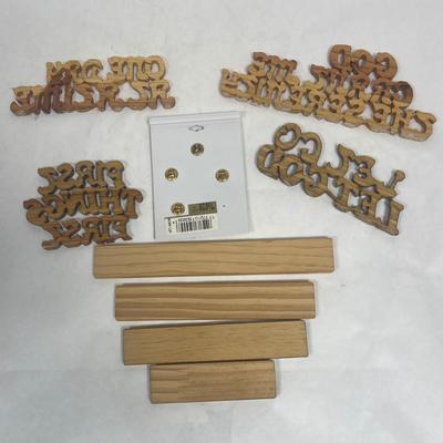 Carved Wood Words of Faith and Aspirations with platforms