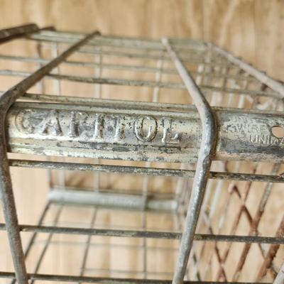 Vintage Square Metal Steel Wire Milk Crate Capitol Dairies