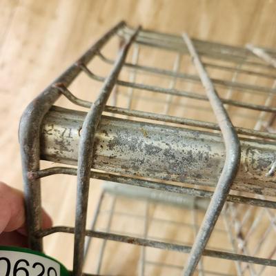 Vintage Square Metal Steel Wire Milk Crate Capitol Dairies