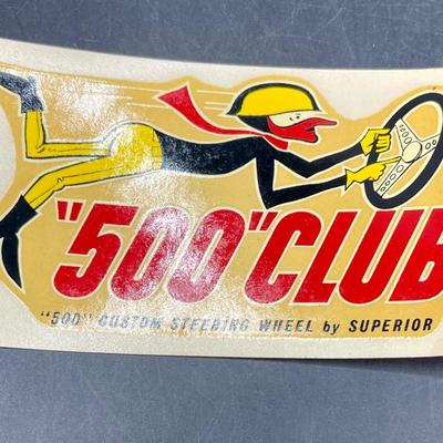 Vintage 500 Club Automotive Equipment Sticker