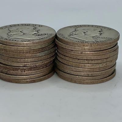 Lot of 20 Unsearched 1948-63 Franklin Half Dollars