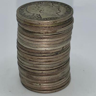 Lot of 26 Unsearched 1892-1915 Barber Half Dollars