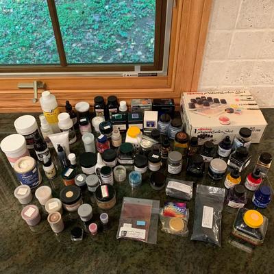 Large Supply of Calligraphy Ink, Metal Powders, & Other Art Chemicals (2K-HS)