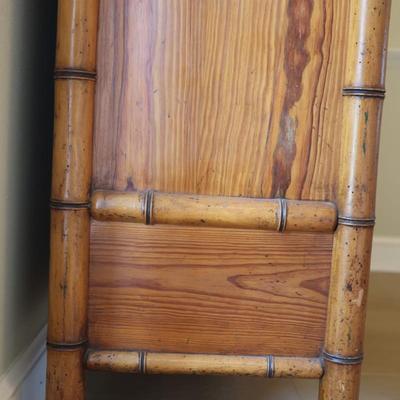 French 19th Century Faux Bamboo Cabinet with Mirrored Door