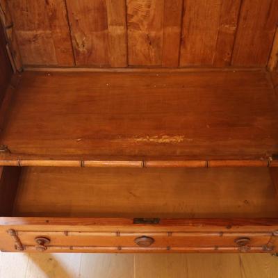 French 19th Century Faux Bamboo Cabinet with Mirrored Door