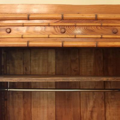 French 19th Century Faux Bamboo Cabinet with Mirrored Door