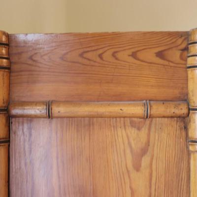 French 19th Century Faux Bamboo Cabinet with Mirrored Door
