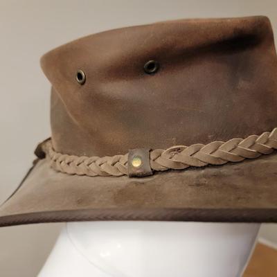 Red Rock Kangaroo Leather Aussie Hat