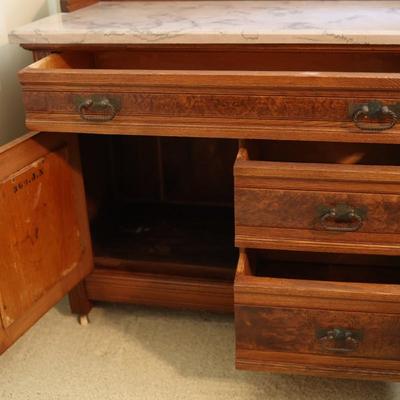Eastlake Style Marble Top Washstand