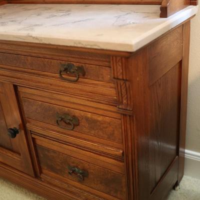 Eastlake Style Marble Top Washstand