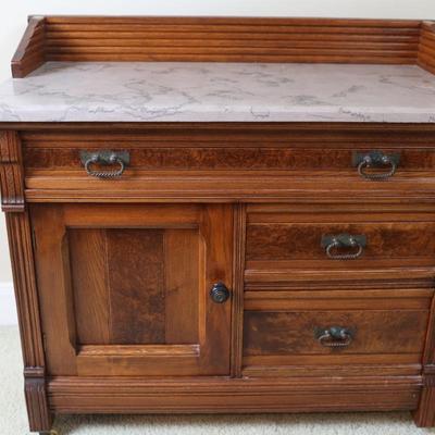 Eastlake Style Marble Top Washstand