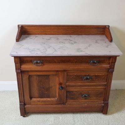 Eastlake Style Marble Top Washstand