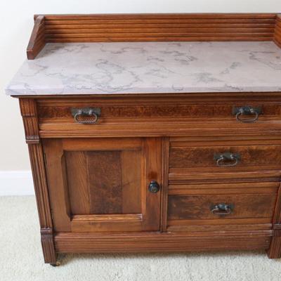 Eastlake Style Marble Top Washstand