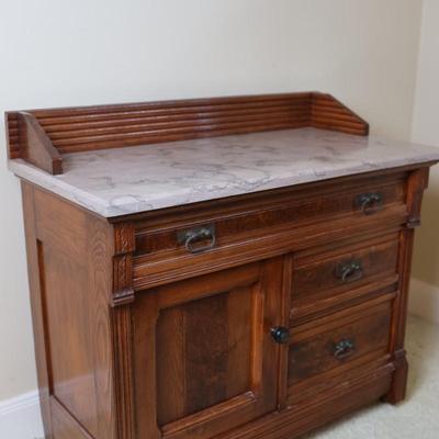 Eastlake Style Marble Top Washstand