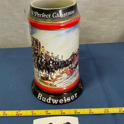 1992 Budweiser A Perfect Christmas Beer Stein