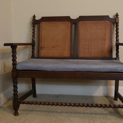 Antique Barley Twist Cane Bench (see description)