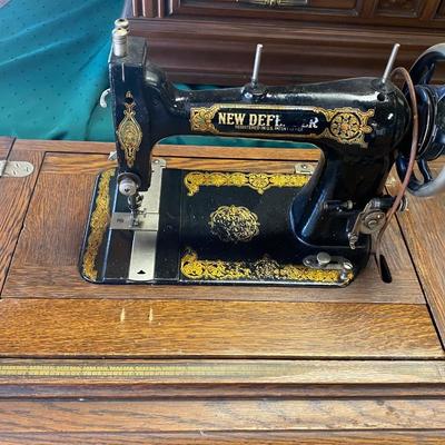 Vintage Sewing Machine in Cabinet