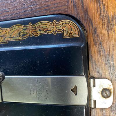 Vintage Sewing Machine in Cabinet
