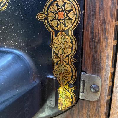 Vintage Sewing Machine in Cabinet