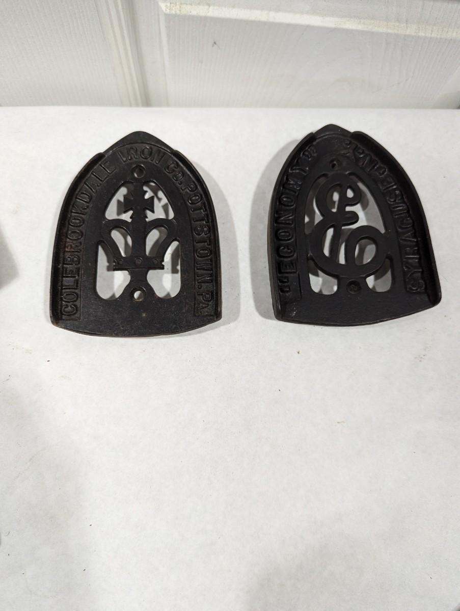 Antique Cast Iron Trivets Economy & Colebrookdale Choice 1