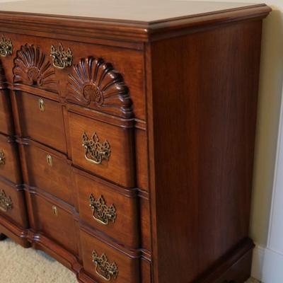 Mahogany National Mt. Airy Block Front Georgian Chest of Drawers
