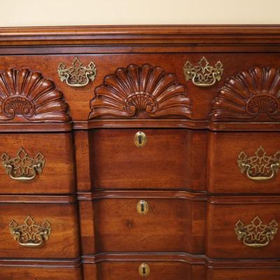 Mahogany National Mt. Airy Block Front Georgian Chest of Drawers