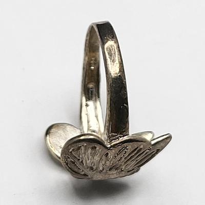 Two Silver Butterfly Rings