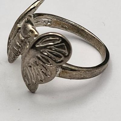 Two Silver Butterfly Rings