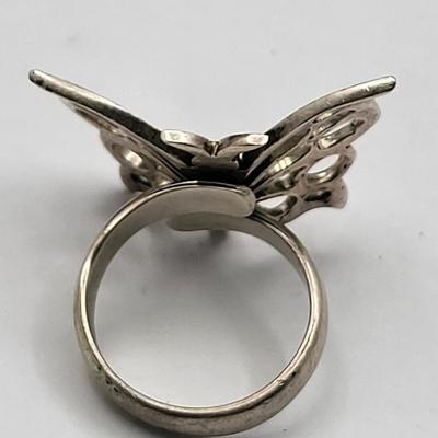 Two Silver Butterfly Rings