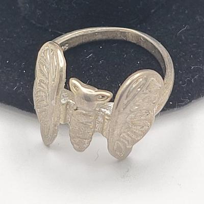 Two Silver Butterfly Rings