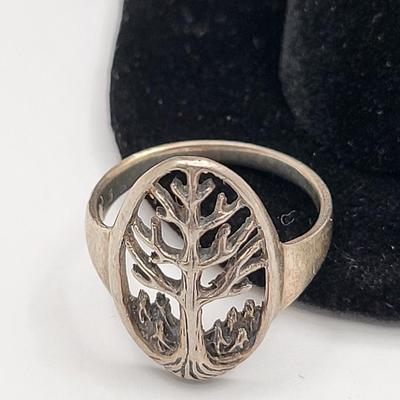 Sterling Ring Trio Birds, Tree Of Life