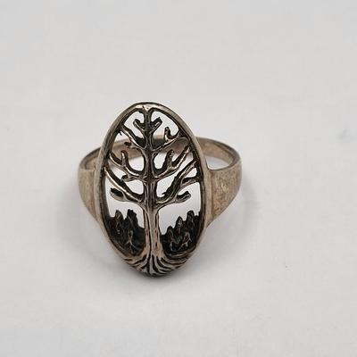 Sterling Ring Trio Birds, Tree Of Life