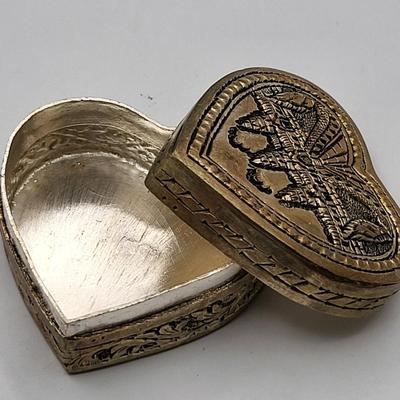 Two Vintage Brass Trinket Boxes