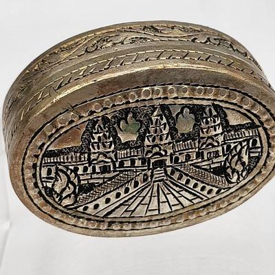 Two Vintage Brass Trinket Boxes