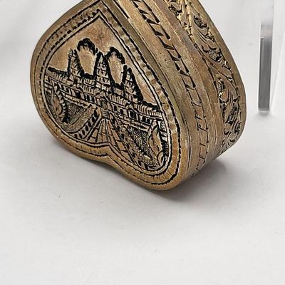 Two Vintage Brass Trinket Boxes