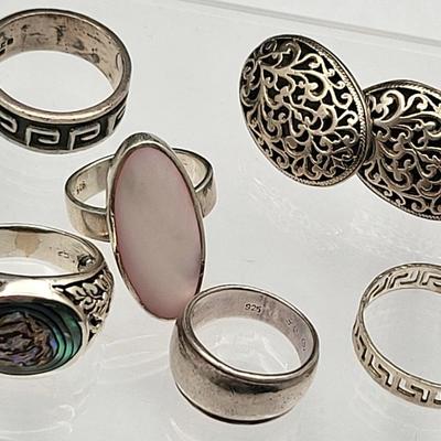 Ring Variety & Earrings Sterling Silver 28.2gr