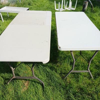 6 FOOT FOLDING TABLE AND A 4 FOOT TABLE
