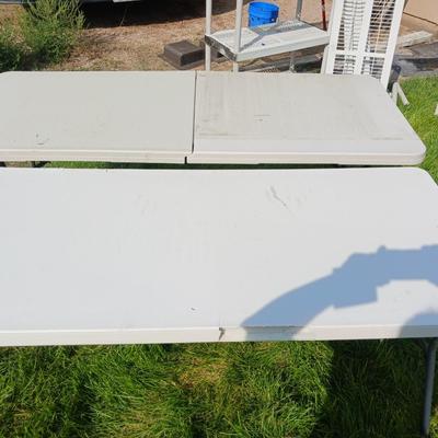 6 FOOT FOLDING TABLE AND A 4 FOOT TABLE