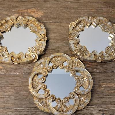 3 Gold Mirrors