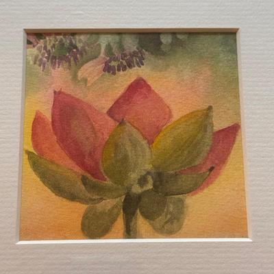 Two Framed Floral Watercolors (B1-KD)