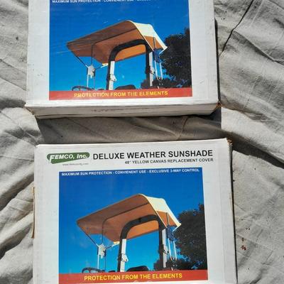 Two Femco Farm implement Deluxe weather sunshade 48" yellow replacement covers BRAND NEW!