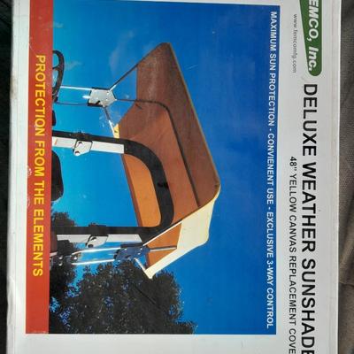 Two Femco Farm implement Deluxe weather sunshade 48" yellow replacement covers BRAND NEW!