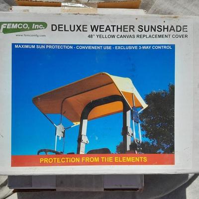 Two Femco Farm implement Deluxe weather sunshade 48" yellow replacement covers BRAND NEW!