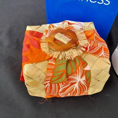 Brand new AVON wellness lamp / nightlight with musical Jewlery box and wicker decorative box
