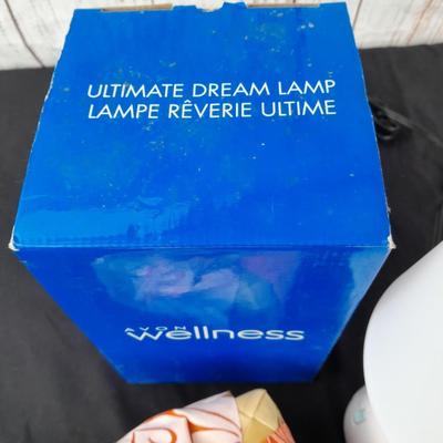 Brand new AVON wellness lamp / nightlight with musical Jewlery box and wicker decorative box
