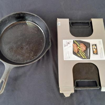 8" Cast Iron Skillet with a Cast Iron Griddle