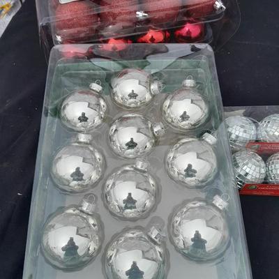 Glass Christmas tree ornaments - a led lit star and and other holiday items!
