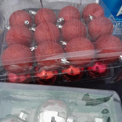 Glass Christmas tree ornaments - a led lit star and and other holiday items!